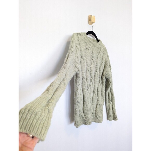Pastiche Green Cable Knit Alpaca Wool Sweater Medium - Picture 3 of 9